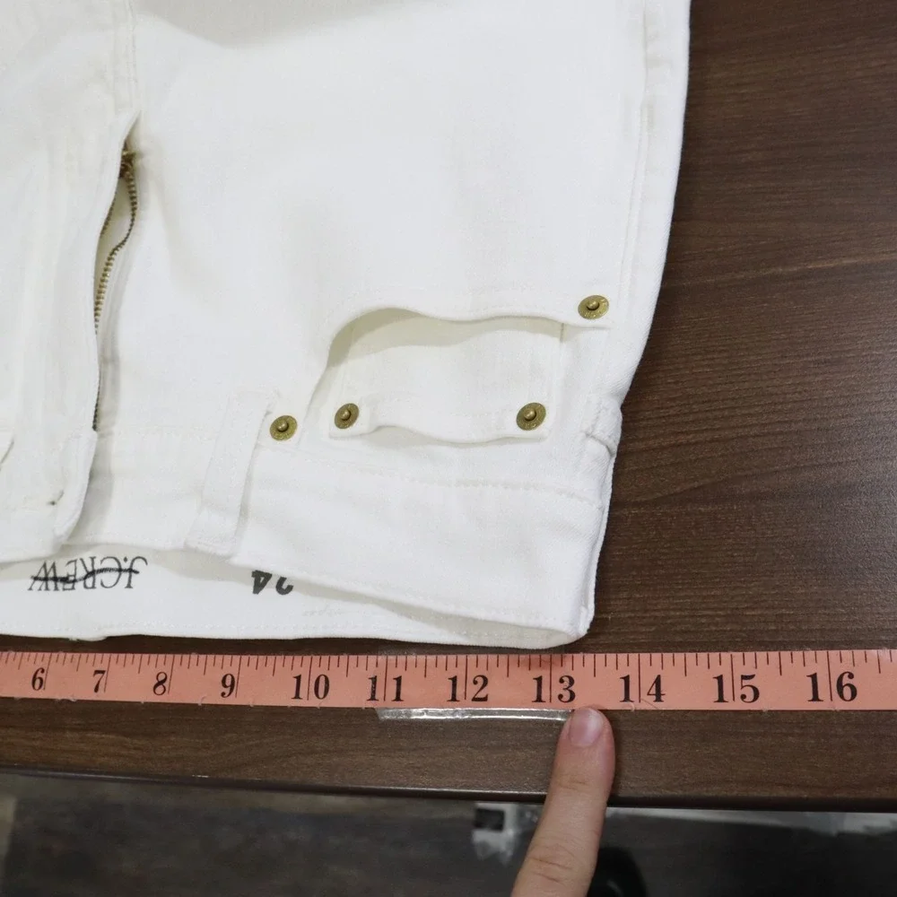J. Crew 96 Slim Wide Jean Womens 27 White Boho Nautical Indie‎ Preppy Street NWT
